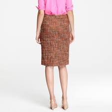 J.crew camel wool duffle coat. J Crew No 2 Pencil Skirt In Harvest Tweed In Camel Coral Brown Lyst