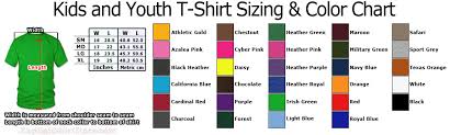 Blank T Shirts Size Charts