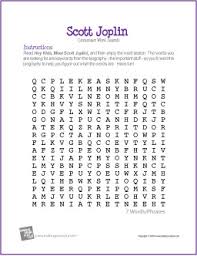 Below are two examples of beginner and intermediate word searches! Scott Joplin Free Famous Composer Word Search Worksheet