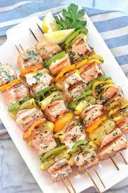 Easy Salmon Kebabs Recipe Yummly Recipe Kebab Recipes Kabob Recipes Recipes