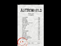 Astroworld Receipt Travis Scott Stargazing Photo Dump