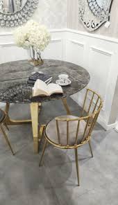 Table top thickness is 1.5. Casa Padrino Luxury Dining Table Brown Gold O 130 X H 76 Cm Round Dining Room Table With Synthetic Marble Top And Steel Legs Dining Room Furniture