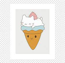 Ice Cream Cones Dessert, ice cream, food, text, chibi png | PNGWing