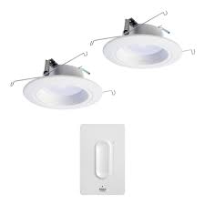 Halo recessed lights trimspa ads manager app. Halo 5 6in Tunable Cct Smart Integrated Led Recessed Retrofit Trim 2 Pack And Anyplace Smart Bluetooth Dimmer By Halo Home Rl56069hwas1ble40awh2pk The Home Depot