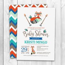Tribal Baby Shower Invitation Little Fox Tribal Baby Shower Luvibeekidsco