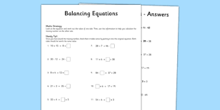 In balancing a nuclear equation, it is important to remember that the sum of all the mass numbers and atomic numbers, given on the upper left and lower left side of the element symbol, respectively, must be equal for both sides of the equation. Grade 5 Balancing Equations Worksheet Worksheet
