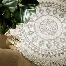 Tapis Rond Etnik D120 Tapis Coton Tapis Rond Tapis