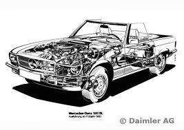 Phantomzeichnung Des Mercedes Benz Typ 350 Sl Mercedes Benz Classic Mercedes Merc Benz