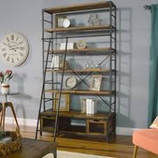 Monster living allday 5 tiers ladder bookshelf 6. Wood And Metal Bookcase With Ladder Metal Bookcase Bookcase Ladder Bookcase