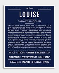 Louise Name Art Print Classic Names Personalized Art Print Names With Meaning