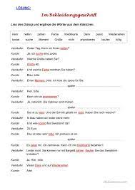 Denn so vergisst du nichts und gehst außerdem in der richtigen reihenfolge vor. Im Bekleidungsgeschaft Deutsch Daf Arbeitsblatter