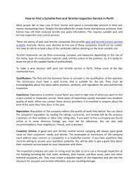 The mortgage lender or buyer requires a valid pest inspection before closing on your home. How To Find A Suitable Pest And Termite Inspection Service In Perth By Choice Building Inspections Issuu