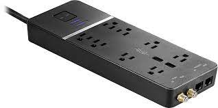Rocketfish 8 Outlet 2 Usb Surge Protector Strip Black Rf Hts2815 Best Buy