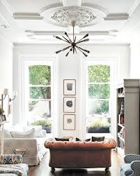 Mixing Traditional Ceiling Medallions With Modern Lighting Is A Trend That I Have Fallen In Love With Living Room Design Diy Home Decor Brown Living Room Decor