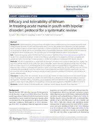 If your mania is severe what to expect: Efficacy And Tolerability Of Lithium In Treating Acute Mania In Youth With Bipolar Disorder Protocol For A Systematic Review Topic Of Research Paper In Clinical Medicine Download Scholarly Article Pdf And