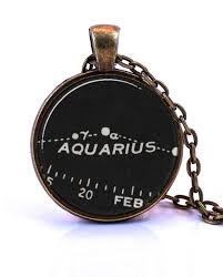 aquarius necklace created from a vintage star chart published in 1937 january birthday gift february birthday gift