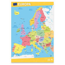 L'idea di continente europeo non è universale: Mappa Europa Politica 70x100 Cm Nina Edizioni Shop