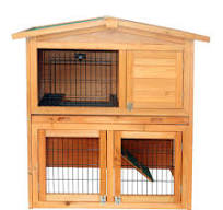 Wooden Rabbit House With Run Ramp & Easy Clean - Large Bunny ...