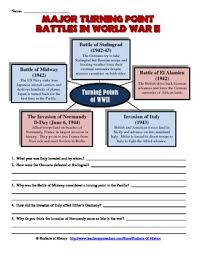 World War Ii Turning Point Battles Worksheet