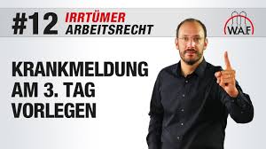 Der arbeitgeber ist aber auch dazu berechtigt, die vorlage des gelben scheins schon vom ersten tag an zu verlangen. Arbeitsrecht Irrtumer 12 Krankmeldung Muss Spatestens Am 3 Tag Vorgelegt Werden W A F