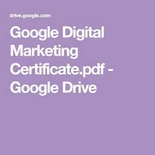 Google Digital Marketing Certificate Pdf Google Drive Digital Marketing Marketing Digital
