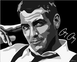 Black And White Celebrity Black And White Vector Portraits George Clooney Celebrity Art Portraits Silhouette Art Poppy Art