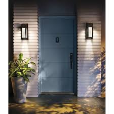 Compare click to add item canarm ltd. Contemporary Led Exterior Wall Light In Dark Bronze With Textured Glass