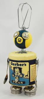 Baby Boo Tin Can Art Recycle Sculpture Robot Sculpture