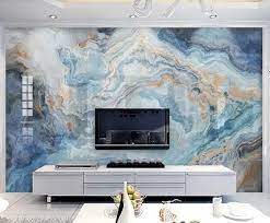 Custom Wallpaper Modern Ink Landscape Abstract Golden Marble Texture Wall Painting Living Room Art Home Decor Blue Wallpapers Custom Photo Wallpaper Wall Painting Living Room Mural Wallpaper
