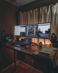 Chair Computer Desk Setup Design Desk Ergonomic Gaming Ideas Inspiration Keyboard Modern Mo Home Office Setup Home Office Design Computer Desk Setup