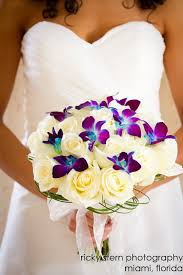 White Roses And Purple Orchids Bouquet Miami Wedding Ideas Purple Orchid Bouquet Purple Orchids Orchid Bouquet