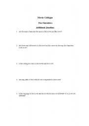 Hinton, who is the narrator? The Outsiders Worksheets