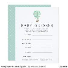 Mint Up In The Air Baby Shower Guessing Game Zazzle Com Baby Shower Guessing Game Baby Shower Baby Due Date