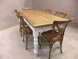 Oak And Pine Country Farmhouse Kitchen Table With Drawer Painted Base 9ft Ebay Country Kitchen Farmhouse Country Kitchen Tables Modern Kitchen Furniture