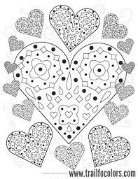 Heart coloring pages include a selection of romantic and cute images with love symbolism. Lovely Hearts Coloring Page Free Printable Trail Of Colors