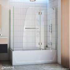 If your bathroom has sliding doors problems, then this is the finest product for you. Aqua Hinged Tub Door With Return Panel Dreamline