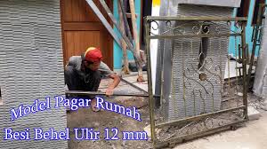 Pagar besi tempa,pagar tempa klasik,pagar besi tempa klasik,railing tangga klasik,balkon. Model Pagar Rumah Besi Ulir Behel 12 Mm Bengkel Las Depok Youtube