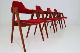 Mid Century Modern Set Of Four Kai Kristiansen Teak Dining Chairs 1960s Model Compass Sva Mobler For Sale Antique Dining Room Chairs Teak Dining Chairs Chair