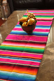 New Authentic Serape Mexican Table Runner Saltillo Sarape Colorful Striped Hot Pink By Kissescasa On Etsy Table Runners Hot Pink Mexican