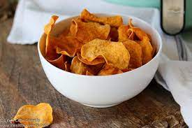 Air Fryer Sweet Potato Chips Vegan Gluten Free Snack Easy Life S Little Sweets Recipe Air Fryer Sweet Potato Chips Sweet Potato Chips Sweet Potato Recipes Fries