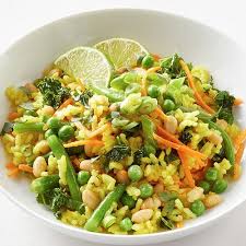 Turmeric Coconut Rice With Greens Kroger Recipe In 2020 Vegetarian Dishes Greens Recipe Stuffed Peppers