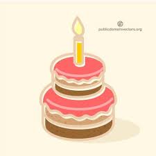 Selain bisa dimakan, kue juga biasanya memiliki bentuk yang unik dengan hiasan ornamen. Kue Ulang Tahun Dengan Lilin Domain Publik Vektor