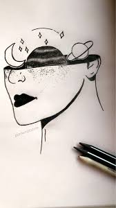 Minimalistic Half Face Space Drawing Drawing Art Sketch Minimalistic Minimalism Face Artist Youngartist Space Drawings Drawings Sketches