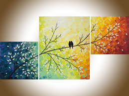 A Warm Winter By Qiqigallery 40 X20 Yellow Art Colorful Abstract Art Set Of 3 Wall Art Acrylic Colorful Abstract Art Abstract Canvas Painting Canvas Painting