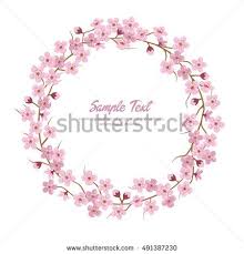 Sakura Flower Wreath Sakura Round Frame Inspiracao Bullet Journal Molduras Redondas Sakura