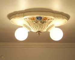 Antique industrial pendant light green enamel. Antique 1930s Vintage Art Deco Porcelain Ceiling Light Fixture Floral Ceramic 1864511065