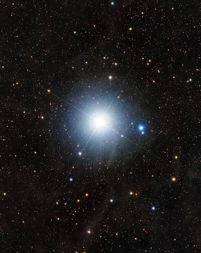 The North Star, Polaris, through my telescope. A lot of people think this  star always points north. But that's not actually true. Even our ancient  ancestors knew this. And we can tell