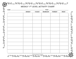 montessori weekly goal activity chart by essbee learning center