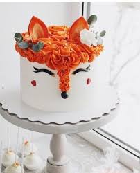 Birthday Cake For Himanshu Pin By Himanshu On Baking Decorating Fox Cake Animal Cakes Brushstroke Cake