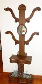 Rare Antique Walnut Tree Hat Rack Stand With Mirror Made In Uk Hat Rack Mirrors Uk Antique Hats
